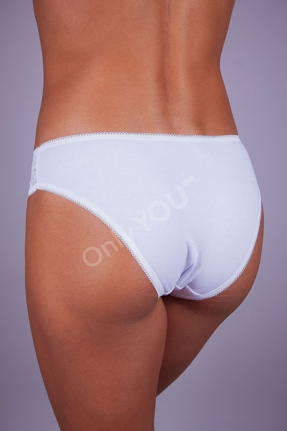 slip-sia-cotone-lace-366 Бикини с нежна дантела Бяло 366с