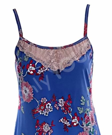 Цветна дамска нощница Flora Blue