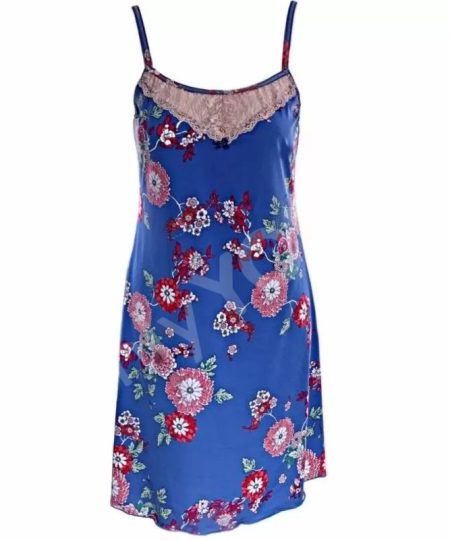 Цветна дамска нощница Flora Blue